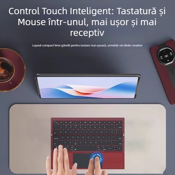 Tastatură Bluetooth wireless cu touchpad, design pliabil în trei poziții, model Z01, ergonomic, compatibilă cu telefoane, tablete și laptopuri