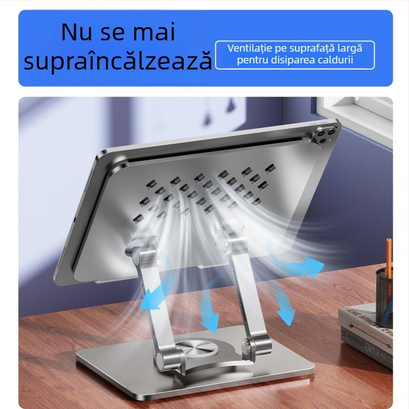 Suport pentru tabletă J50 – metal, rotire la 360°, reglabil, compatibil cu modelele iPad/iPhone, greutate 495 g