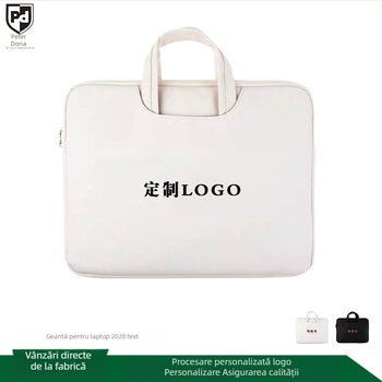 Geantă pentru laptop din piele PU, capacitate mare, impermeabilă și rezistentă la uzură, căptușeală din bumbac, posibilitatea personalizării logo-ului