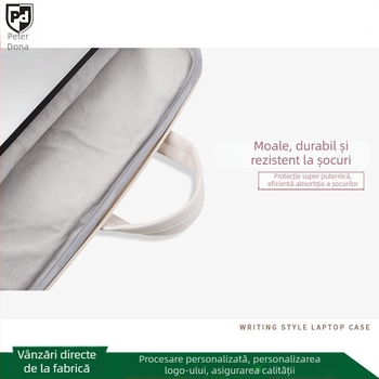 Geantă pentru laptop din piele PU, capacitate mare, impermeabilă și rezistentă la uzură, căptușeală din bumbac, posibilitatea personalizării logo-ului