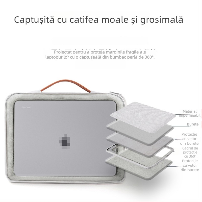 Geantă pentru laptop cu fermoar YKK și protecție împotriva coliziunilor și căderilor; construcție din nylon, impermeabilă, respirabilă, rezistentă la uzură