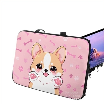 Husa pentru laptop din material de scufundare, impermeabilă, cu imprimeu animal, unisex, toamna 2024