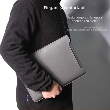 Geantă pentru laptop Jinfengxin din PU, impermeabilă și rezistentă la șocuri, design pliabil, căptușeală PU, unisex