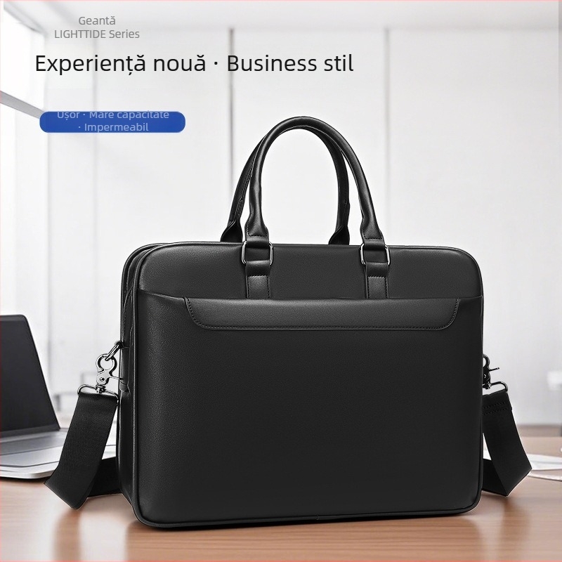 Katypaul geantă de laptop business, impermeabilă, ultraușoară, material PU, Primăvara 2025, unisex