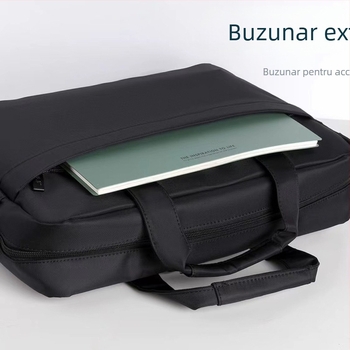 Geantă de laptop din țesătură Oxford, geantă de afaceri, unisex, căptușeală poliester, model solid