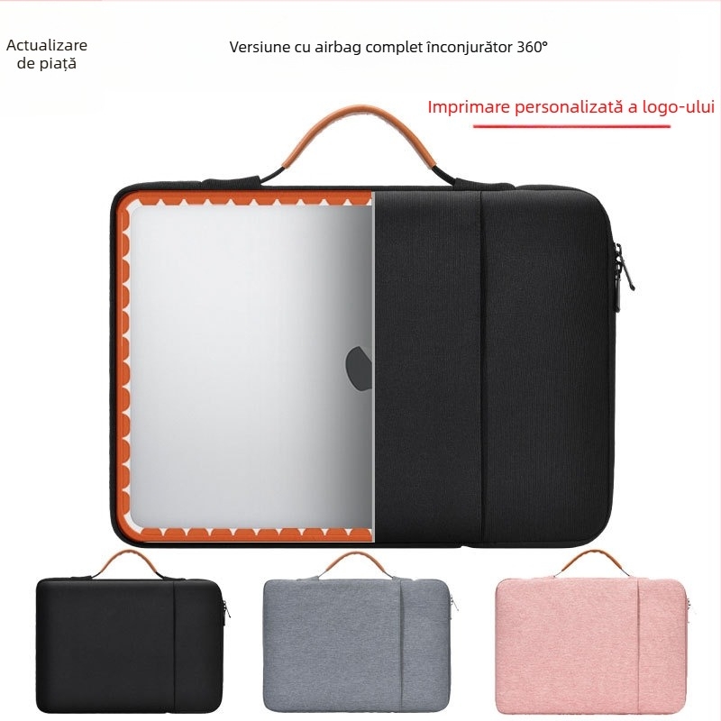 Zhishun husă pentru laptop de 16 inchi, cu protecție antișoc și inserție interioară cu airbag, din țesătură Oxford impermeabilă