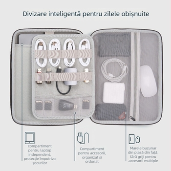 Yoze husă laptop EVA cu carcasă rigidă, impermeabilă și rezistentă la șocuri, compartiment principal extensibil, căptușeală din poliester, stil Business Elite