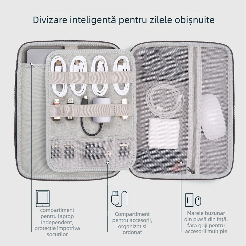 Yoze husă laptop EVA cu carcasă rigidă, impermeabilă și rezistentă la șocuri, compartiment principal extensibil, căptușeală din poliester, stil Business Elite