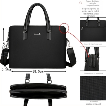 Geantă de afaceri Elite - Oxford, laptop 14 inch, ușor, rezistent la uzură, Bonnie Kangaroo