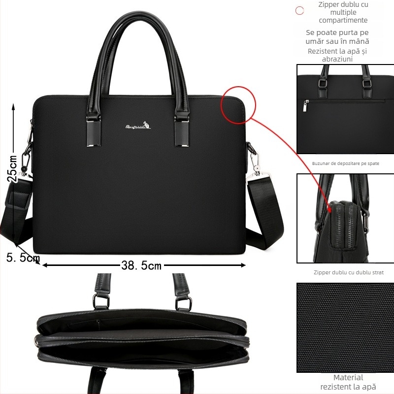 Geantă de afaceri Elite - Oxford, laptop 14 inch, ușor, rezistent la uzură, Bonnie Kangaroo