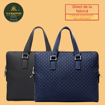 Geantă messenger din piele pentru bărbați, piele microfibră cu piele de vițel, stil urban minimalist, căptușeală poliester, G.s.patton, primăvara 2025