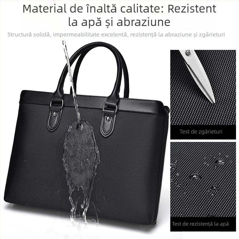 Geantă de afaceri din material Oxford, compartiment pentru laptop, ultraușoară, interior căptușit Oxford, potrivită pentru călătorii de afaceri