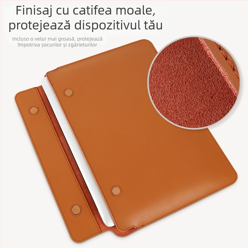 Husa interioară din piele naturală pentru MacBook Pro și MacBook Air, greutate 0,4 kg