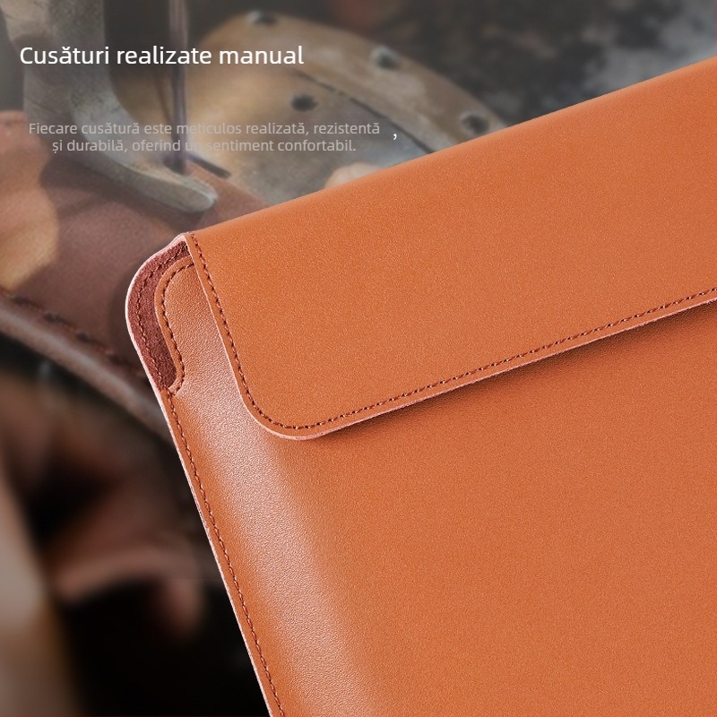 Husa interioară din piele naturală pentru MacBook Pro și MacBook Air, greutate 0,4 kg