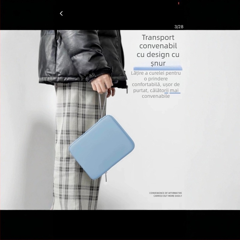 Husă pentru laptop cu senzație de piele PU – protecție antișoc, rezistență la uzură, design ușor, căptușire din poliester, stil urban minimalist