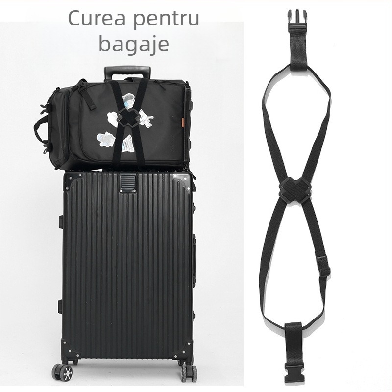 Șnur de ambalare pentru bagaje din nylon – curea elastică anti-cădere, fixare sigură a valizei, depozitare compactă