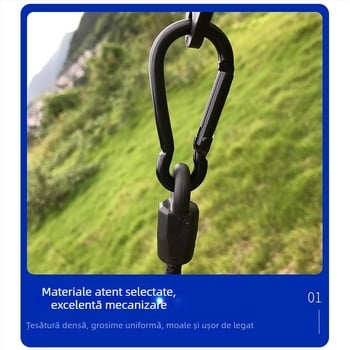 Șnur elastic cu cataramă de alpinism pentru fixarea cortului și legarea bagajelor