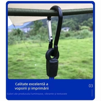 Șnur elastic cu cataramă de alpinism pentru fixarea cortului și legarea bagajelor