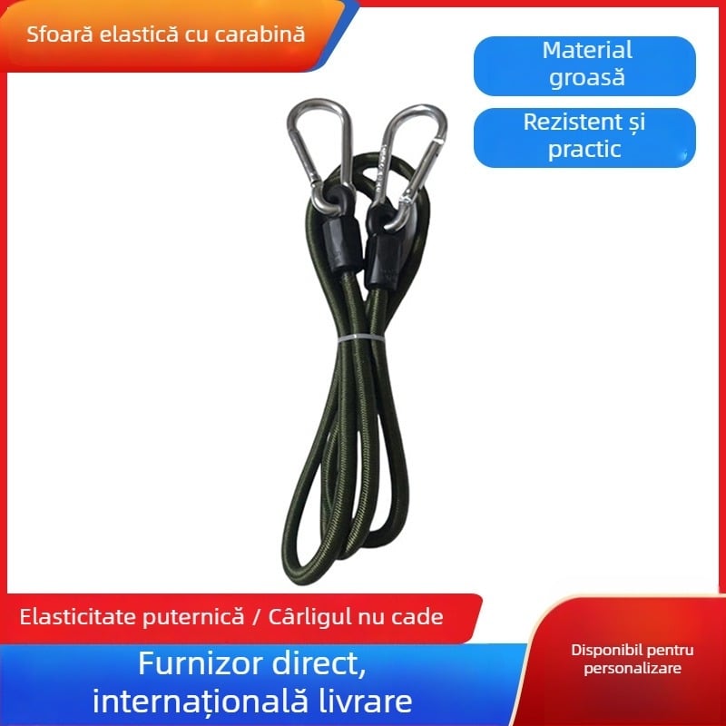 Șnur elastic cu cataramă de alpinism pentru fixarea cortului și legarea bagajelor