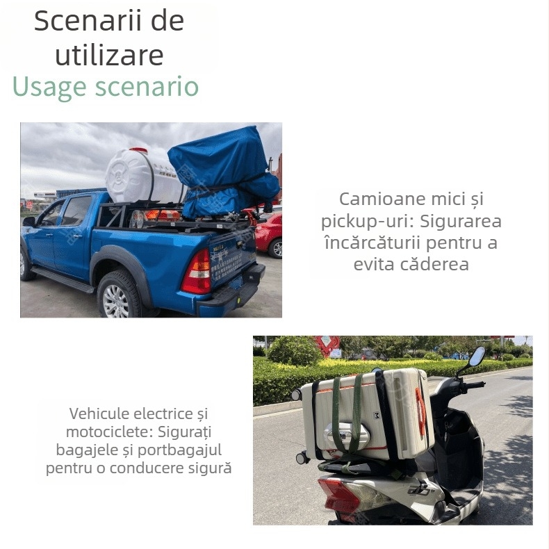 Curea elastică pentru bagaje — îngroșată, durabilă, rezistentă la uzură, lărgită pentru utilizare în mașină (Material: materiale mixte; Brand: Unique)
