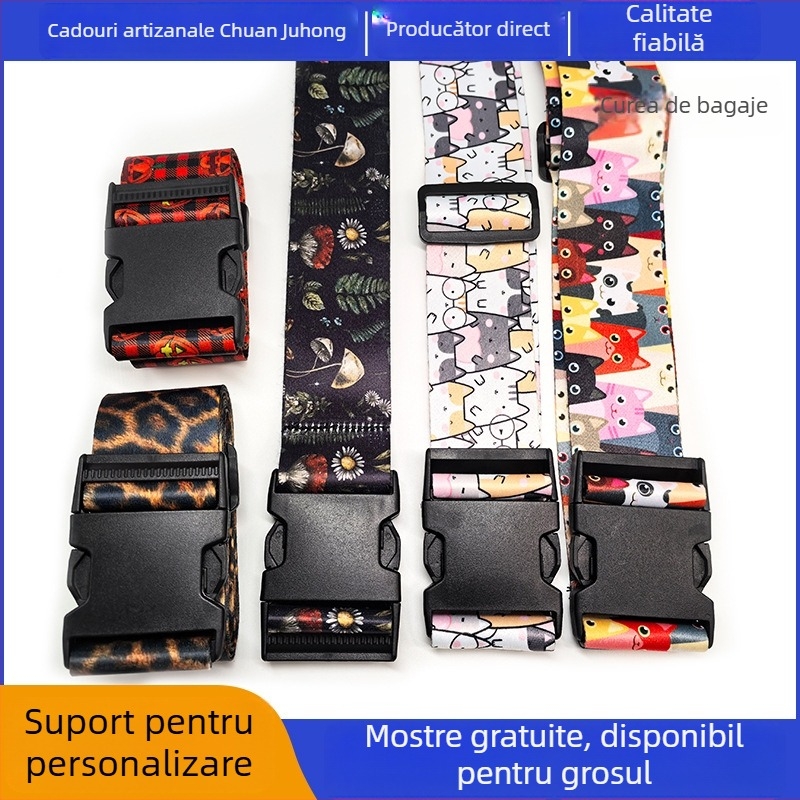 Curea de bagaje în stil etnic, poliester întărit, lățime extinsă, încuietoare cu parolă, anti-furt, protecție la șocuri