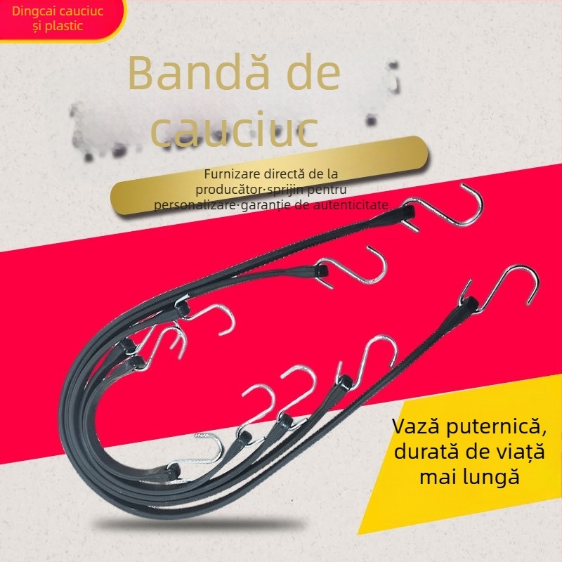 Bandă de prindere EPDM pentru biciclete, cu cârlige duble – curea elastică de tensionare