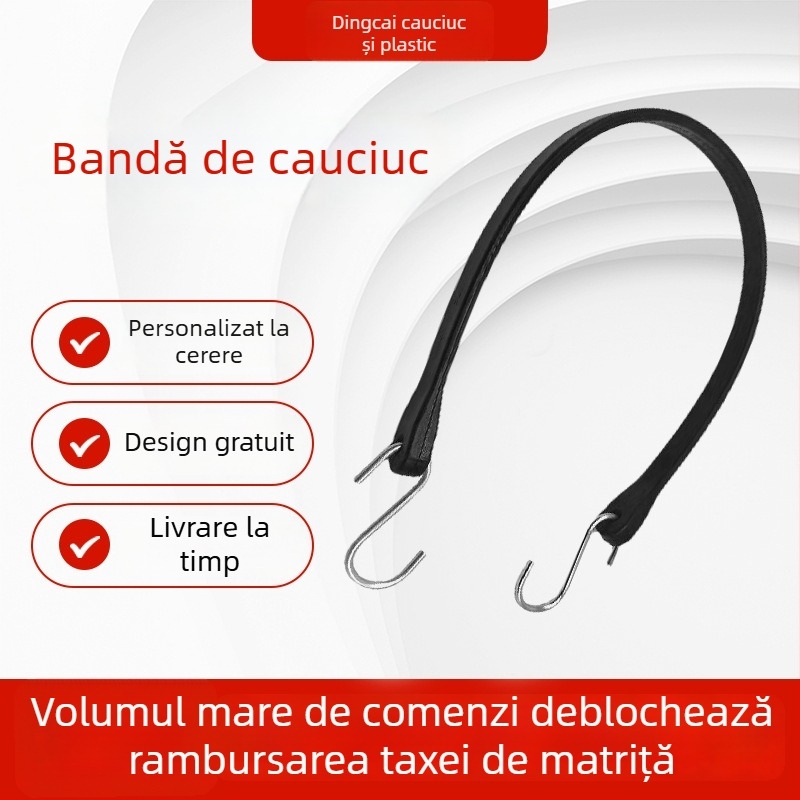 Bandă de prindere EPDM pentru biciclete, cu cârlige duble – curea elastică de tensionare