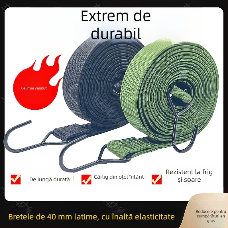 Sfoară elastică pentru bagaje, curea universală de legare, durabilă, îngroșată, rezistentă la uzură, pentru utilizare în mașină