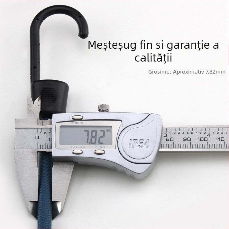 Sfoară elastică pentru bagaje cu cârlige, șnur de latex, capacitate de încărcare 50, Holy Wealth
