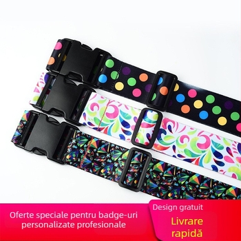 Bretele pentru bagaje din poliester, model desen animat, buclă fixă, personalizabile