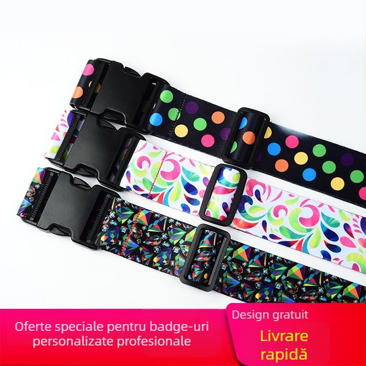 Bretele pentru bagaje din poliester, model desen animat, buclă fixă, personalizabile