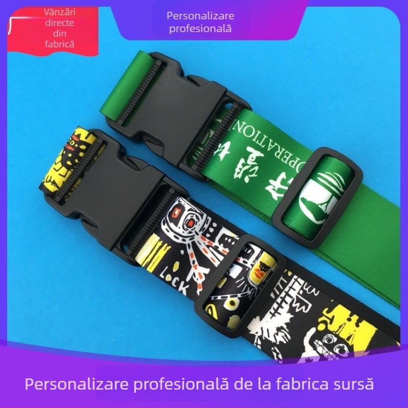 Curea imprimată pentru bagaje, 180 cm, curea reglabilă de fixare