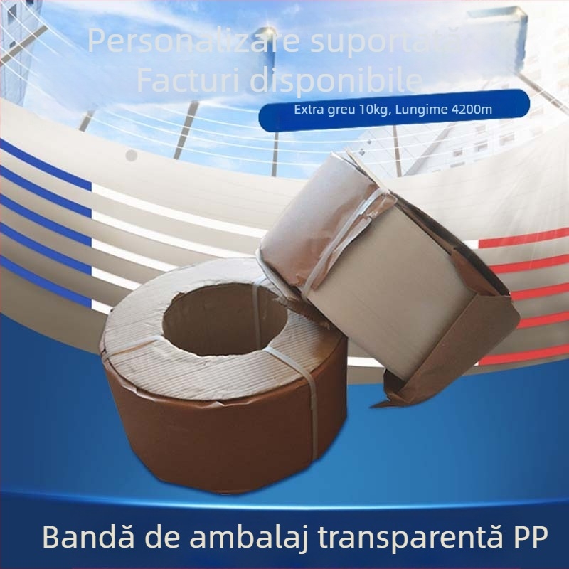 Benzi de ambalare Yongfa, polipropilenă, rezistență la tracțiune 680 kg, lungime 3000 m, diametru exterior al rolei 375, diametru interior 200