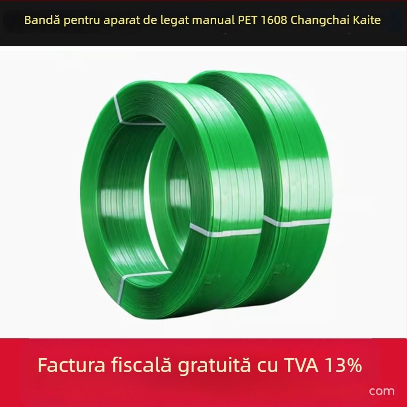 Bandă de ambalare transparentă PET/PP, adeziv topit la cald manual, rezistență la tracțiune 255 kg