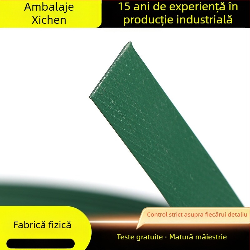 Bandă PET poliester de înaltă rezistență pentru mașini — pentru ambalare carton, lemn și hârtie; tracțiune de 500 kg; role exterior 600 mm, interior 406 mm; greutate 20/50 kg