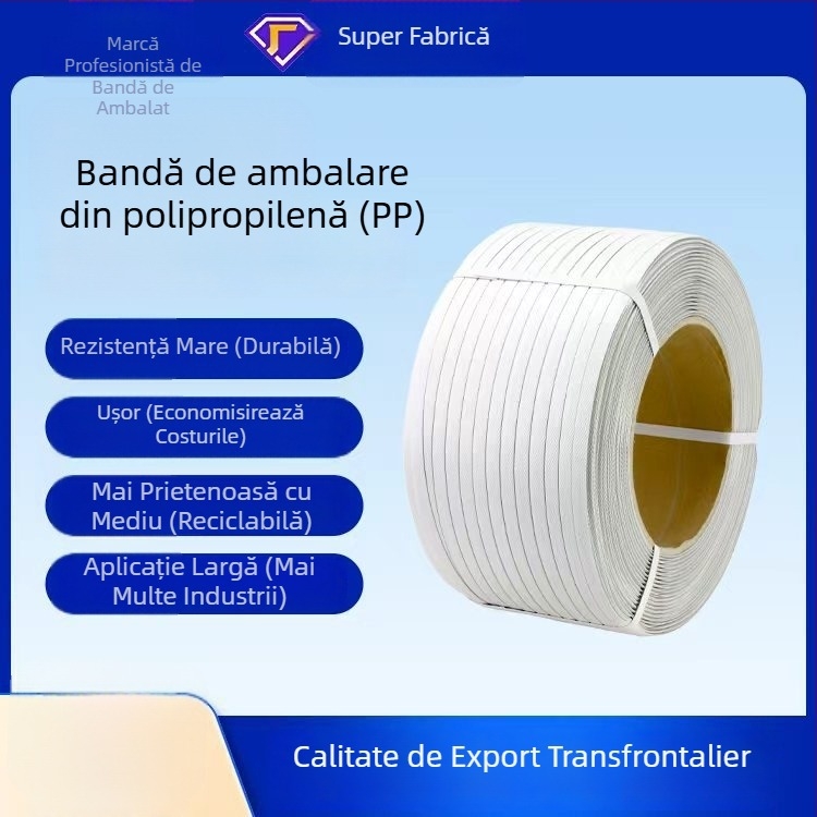 Bandă de ambalare pentru mașini Yongsheng, grosime 0.8 mm, rezistență la tracțiune 50 kg, greutate 10 kg