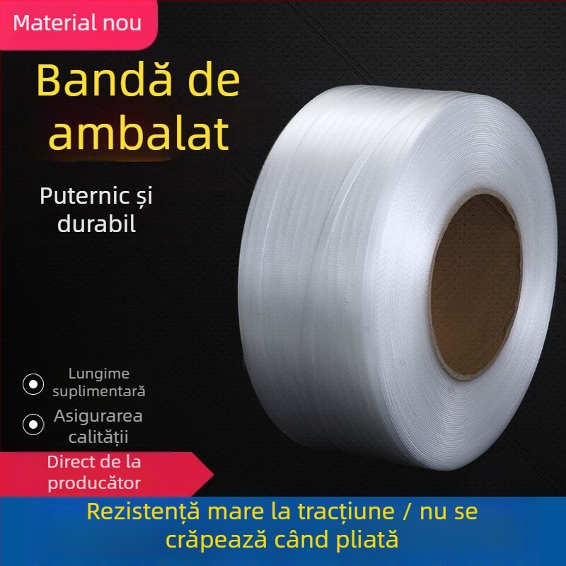 Mașină transparentă de împachetat PP pentru ambalare semi-automată cu lipire la topire, grosime 0,6 mm, rezistență la tracțiune 10 kg
