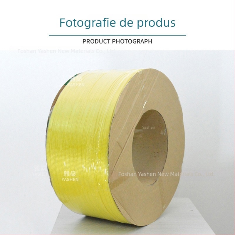 Bandă de legare PP galbenă transparentă, polipropilenă, 12mm x 0,7mm x 2800m