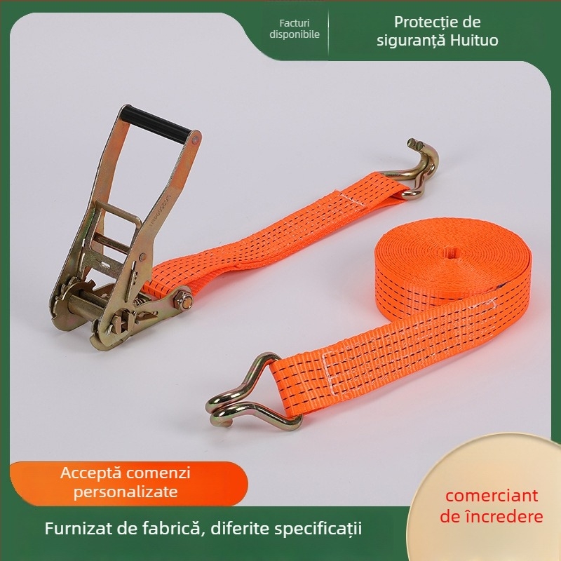 Bandă de prindere din poliester cu cârlige duble pentru bagaje și camioane, suprafață netedă, opțiuni personalizabile