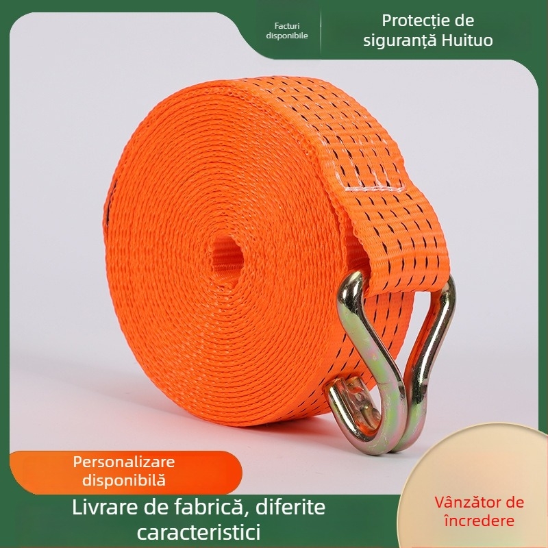 Bandă de prindere din poliester cu cârlige duble pentru bagaje și camioane, suprafață netedă, opțiuni personalizabile