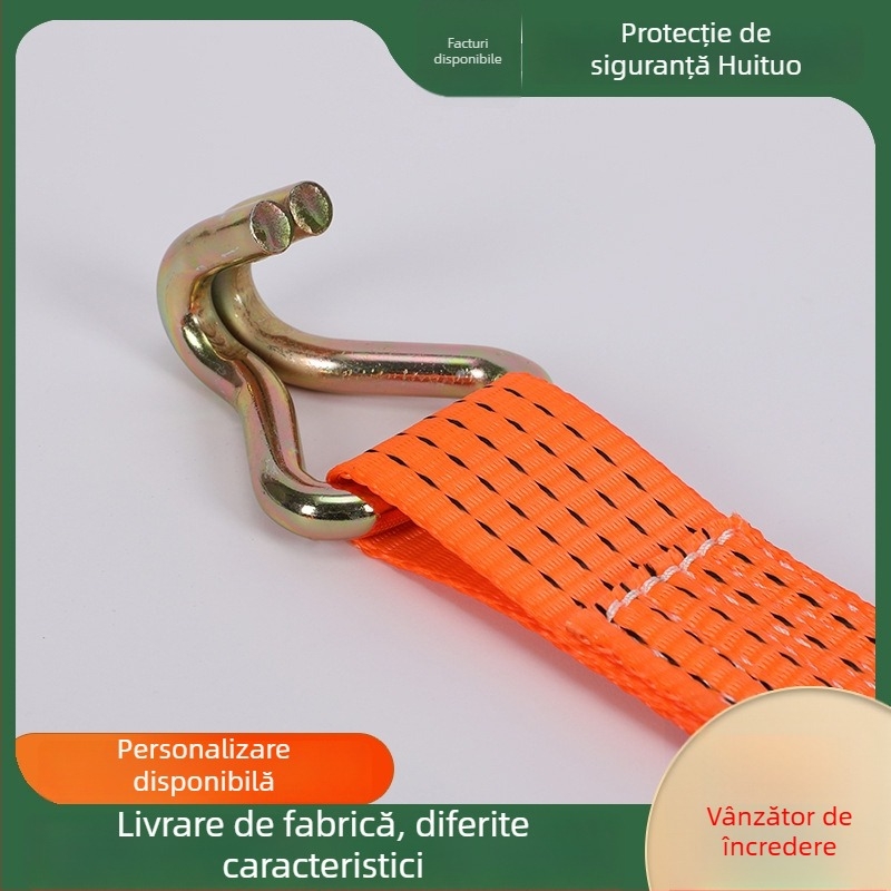 Bandă de prindere din poliester cu cârlige duble pentru bagaje și camioane, suprafață netedă, opțiuni personalizabile