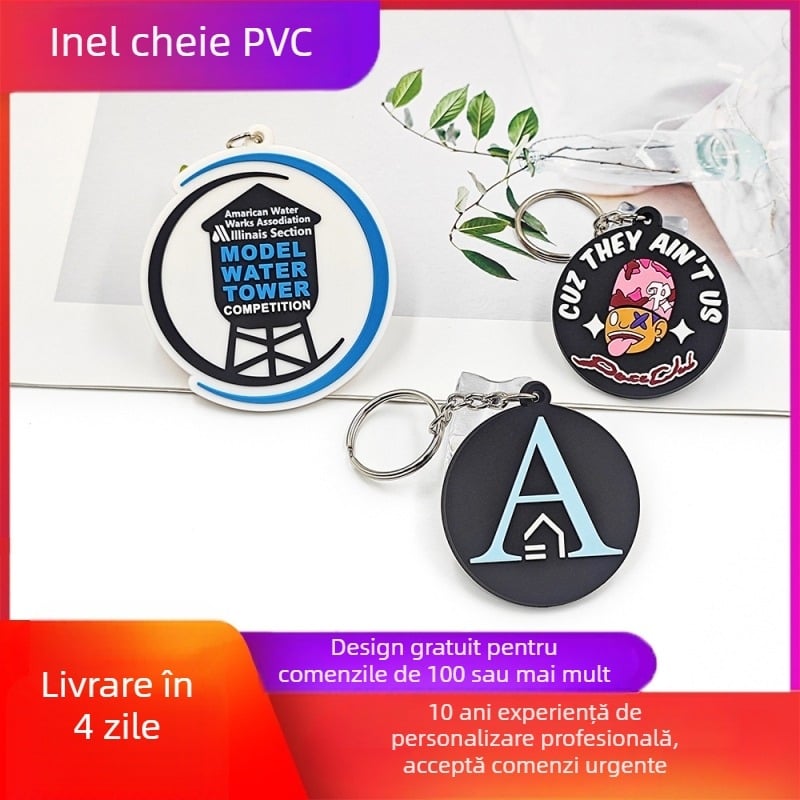 Breloc PVC cu pandantiv 2D/3D epoxid - desen animat - cadou