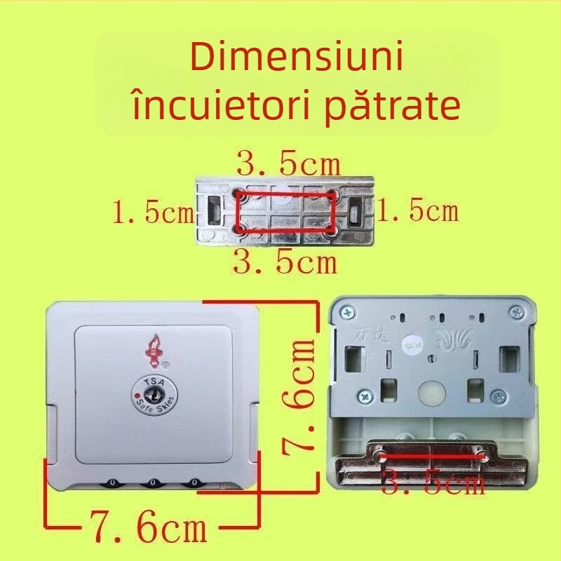 Lacăt pentru bagaje din ABS cu parolă, TSA aprobat, anti-furt