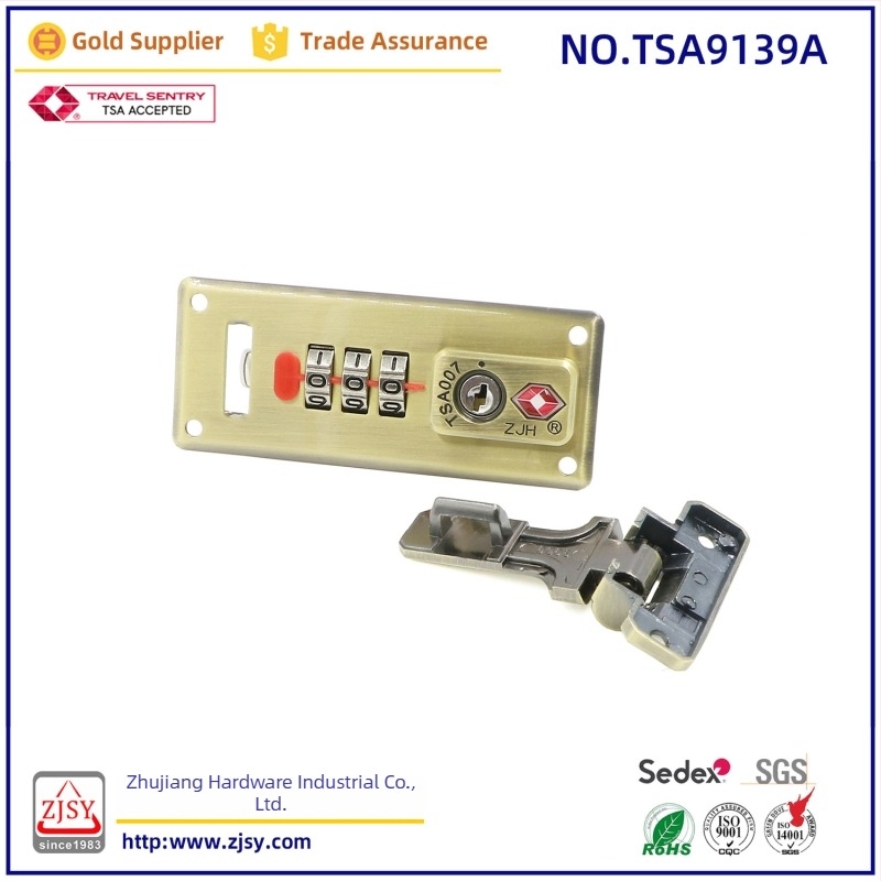 Lăcăt TSA pentru bagaje cu parolă 9139.A – aliaj de zinc, 179 g, brand zjsy, imprimare logo disponibilă