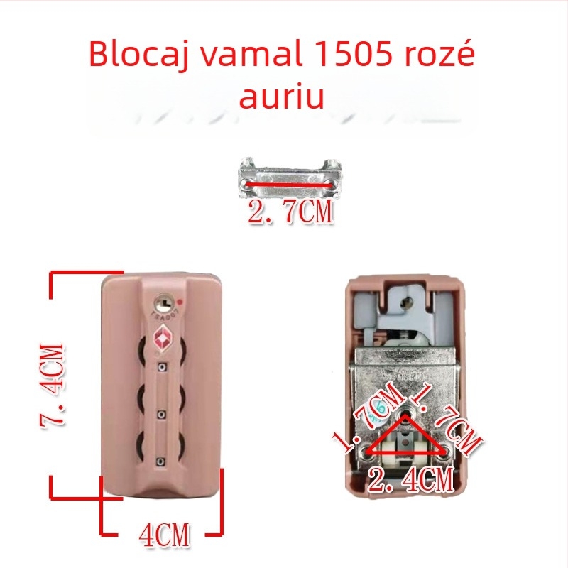 Lacăt TSA007 pentru bagaje cu încuietoare cu parolă, material ABS, destinat reparațiilor bagajelor