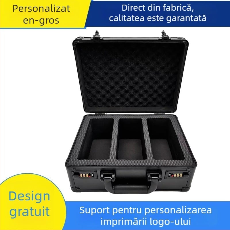 Cutie portabilă din aliaj de aluminiu pentru afișarea și depozitarea cardurilor PSA/BGS – colecția de carduri ale vedetelor
