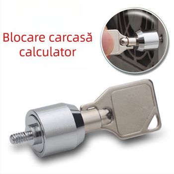 Încuietoare pentru carcasă PC cu cheie, cupru și oțel, design modern minimalist