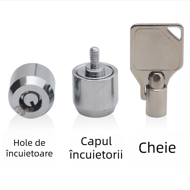 Încuietoare pentru carcasă PC cu cheie, cupru și oțel, design modern minimalist