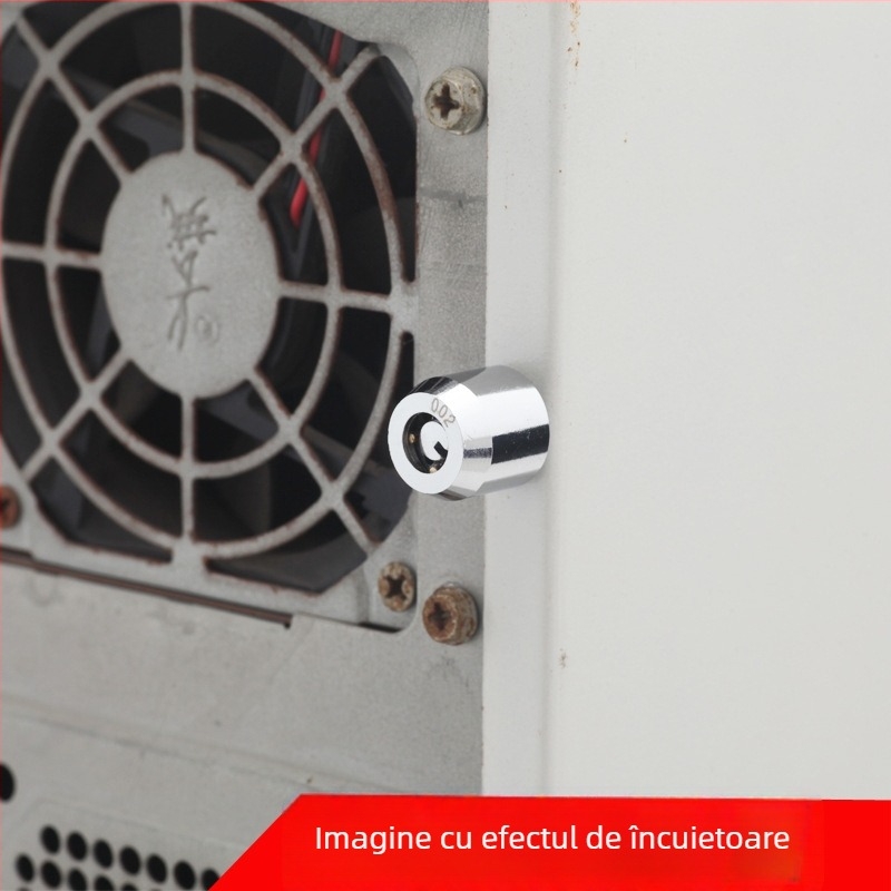 Încuietoare pentru carcasă PC cu cheie, cupru și oțel, design modern minimalist