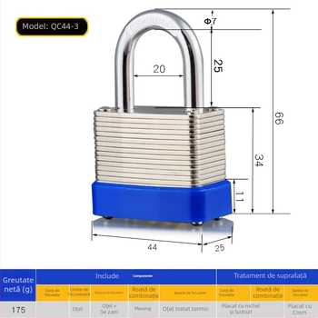 Lacăt cu cod de 3 cifre, din oțel, design în mai multe straturi, pentru dulapuri și uși, stil modern minimalist